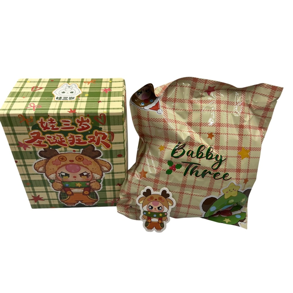 Baby Three Christmas Carnival Fawn Plush Figure Confirmed Sealed Blind Box Toy